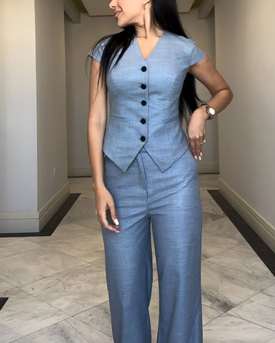 Roksana | V-Neck Top with Matching Pants