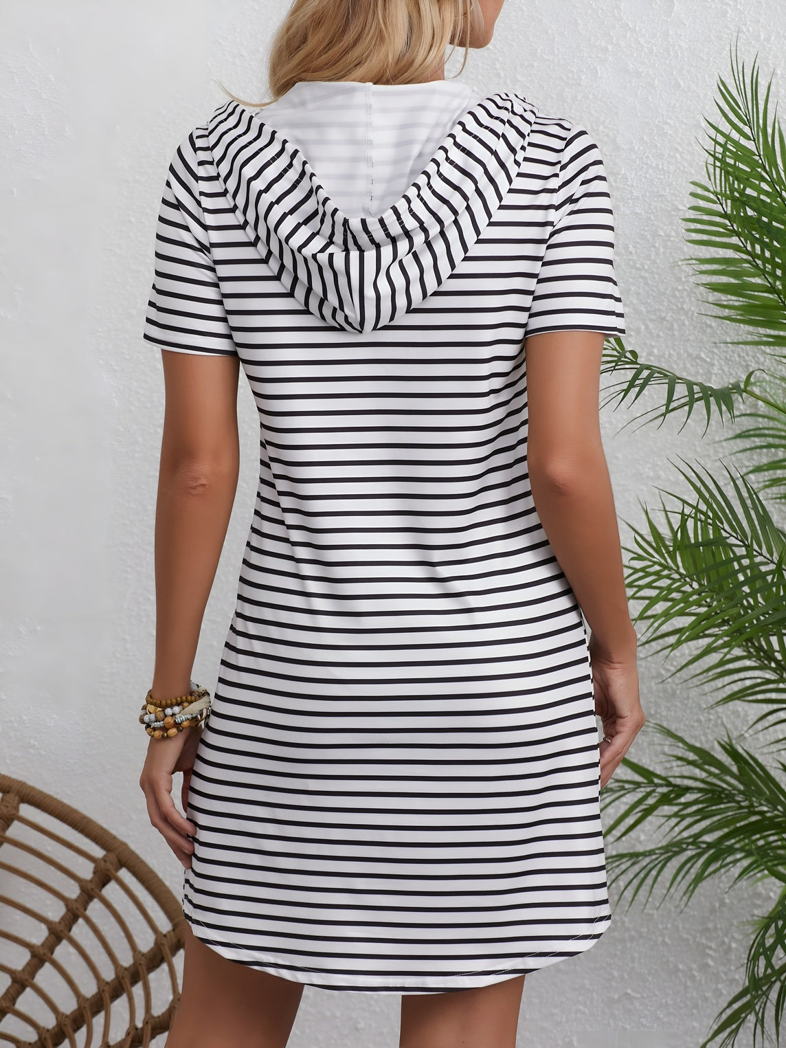 Tessa™ | Striped Hooded Summer Dress with Buttons