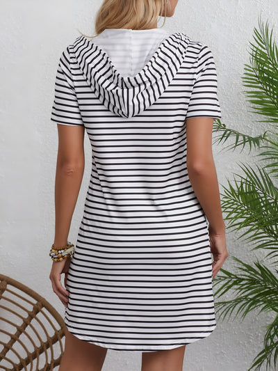 Tessa™ | Striped Hooded Summer Dress with Buttons