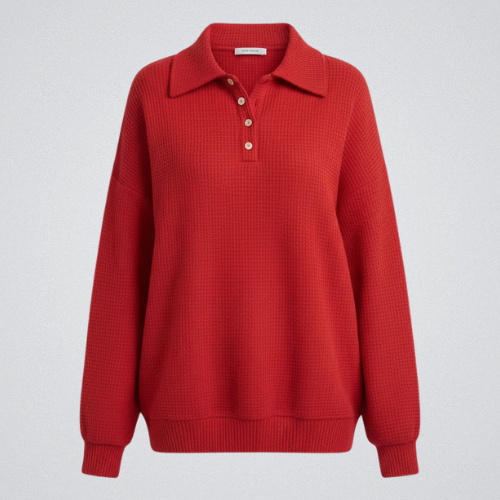 Ava | Soft Knit Polo Sweater