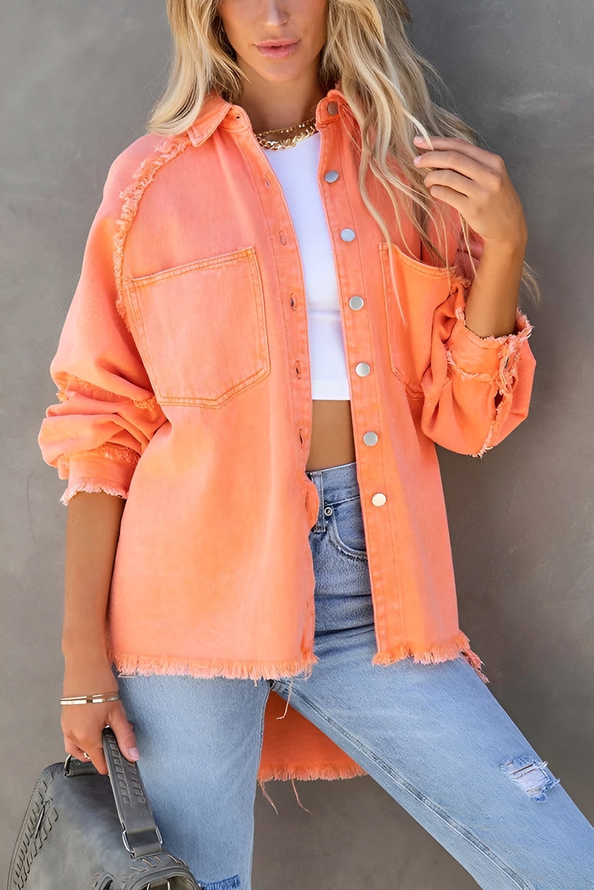 Olivia™ | Stylish Denim Jacket with Stripes and Pockets