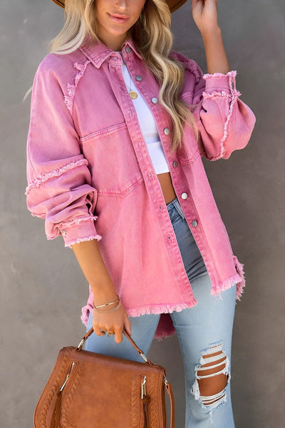 Olivia™ | Stylish Denim Jacket with Stripes and Pockets