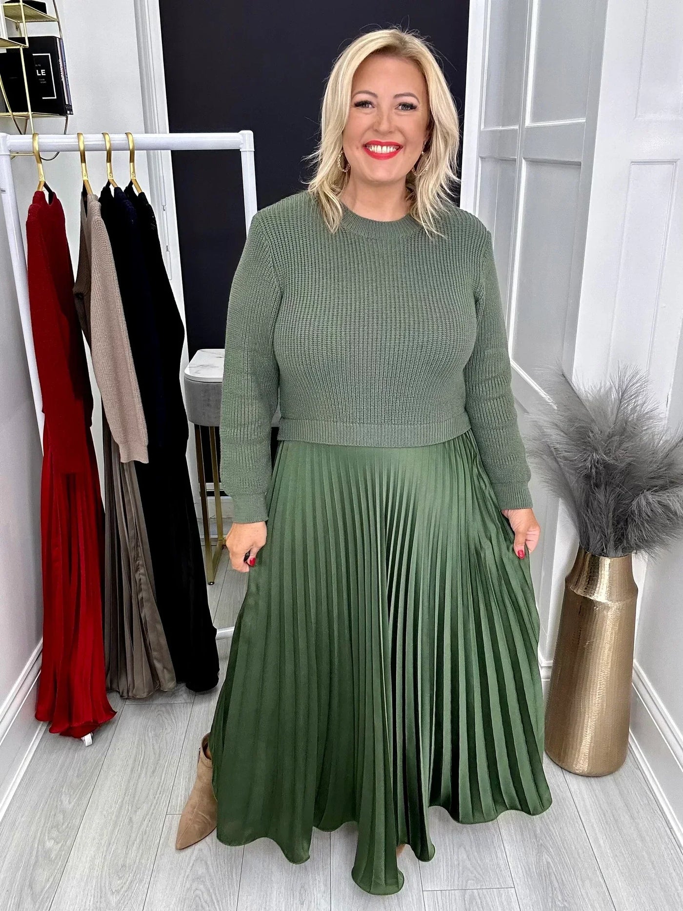 Sophia | Unique Winter Dress with Skirt Detail - For a Slim and Elegant Look