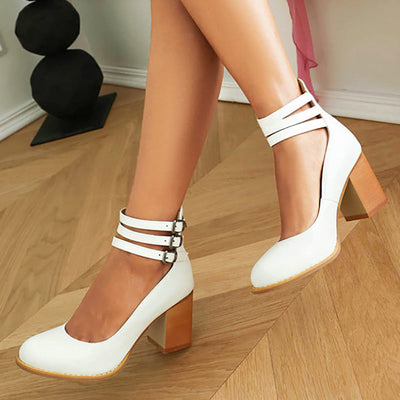 Casilda | Flat sandals with ankle strap and chunky heel