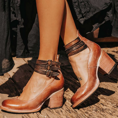 Bea™ | Vintage Elegance Leather Heel Shoes