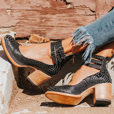 Bea™ | Vintage Elegance Leather Heel Shoes