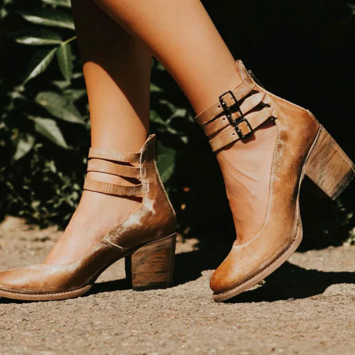 Bea™ | Vintage Elegance Leather Heel Shoes