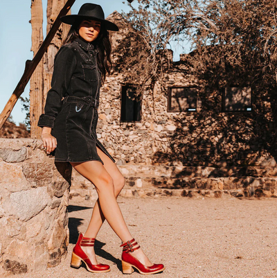 Bea™ | Vintage Elegance Leather Heel Shoes