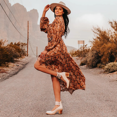 Bea™ | Vintage Elegance Leather Heel Shoes