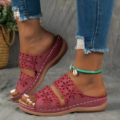 Ines™ | Summer Floral Cutout Sandals – Elegance and Comfort with Every Step