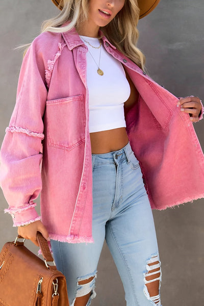 Olivia™ | Stylish Denim Jacket with Stripes and Pockets