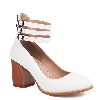 Casilda | Flat sandals with ankle strap and chunky heel
