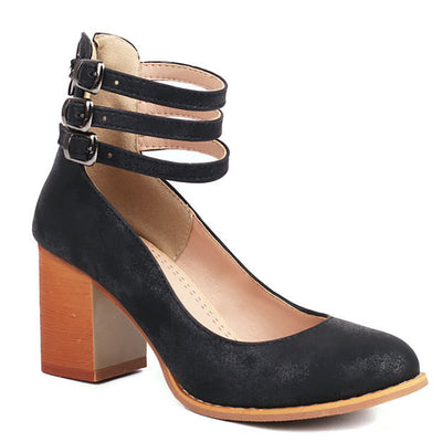Casilda | Flat sandals with ankle strap and chunky heel