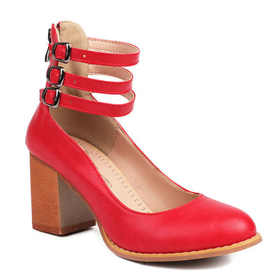 Casilda | Flat sandals with ankle strap and chunky heel