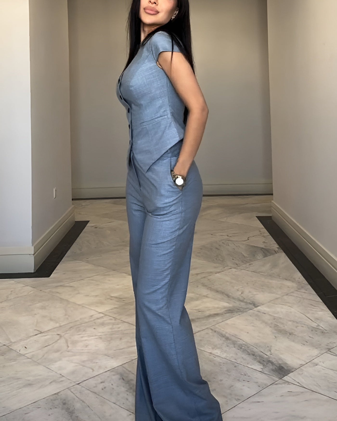 Roksana | V-Neck Top with Matching Pants