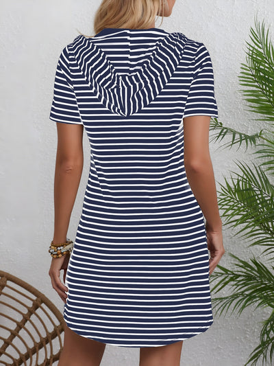 Tessa™ | Striped Hooded Summer Dress with Buttons