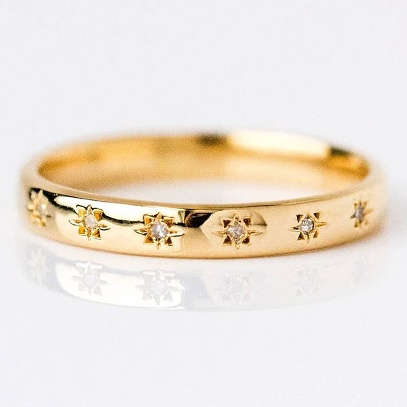 Freja™ | Vintage Gold Ring with Zirconia